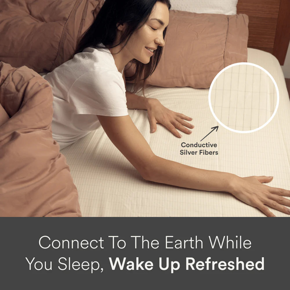 Premium Grounding Fitted Sheet - Improve Sleep & Wellness Naturally